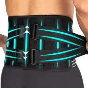 Back Brace Lower Back Pain Relief Support Belt for Women + Men (L/XL 35.4~43.3)