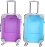 FRCOLOR 2pcs Portable Eyelash Holder Case Travel Makeup Box Storage Suitcase for False Lashes Organized Candy Box