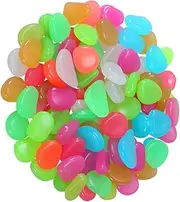 Gadpiparty 400pcs Garden Pebbles Glow The Dark Aquarium Stones for Fish Tank Decor Mixed Color Pebbles for Betta Fish Tank Accessories and Substrate Decoration