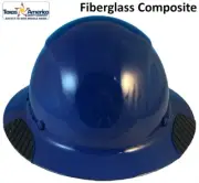 DAX Fiberglass Composite Lift Safety Full Brim Hard Hat - Royal Blue