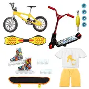 Set Of 18 Mini Finger Scooter Bike Fingerboard Skateboard Two Wheels Board Toys yellow