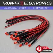 5/10/20Pcs 3mm Red Flash Round Diffused Red Lens LED 20CM Pre Wired DC12V
