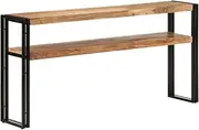 vidaXL Acacia Wood Console Table - Industrial Accent Sideboard - 150x30x75cm - Sturdy Iron Base, Unique Wood Grain