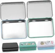 DRESSOOS 3Pcs Tinplate Storage Container for Card Organizer with Hinge Lid Iron Card Storage Box for Desktop Accessories and Game Cards