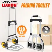 Folding Hand Trolley Portable Folding Luggage Cart Truck Heavy Duty 120kg 70kg