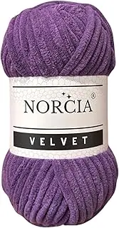 [NORCIA] Soft Velvet Yarn Chenille Yarn for Crocheting Super Bulky Baby Blanket Yarn for Knitting Amigurumi Yarn Fancy Yarn for Crochet Weaving Craft (Purple, 1 Skein)