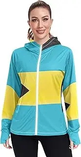 [GAIGEO] World Flag Women Rash Guard Swim Quick Dry Fit UV Sun Shirts Long Sleeve Tops UPF 50+ S