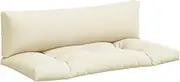 vidaXL Pallet Cushions 2 pcs Cream Fabric - UV & Water-Resistant Polyester - Optimal for Outdoor & Indoor Use