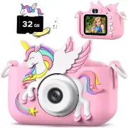 Upgrade Kids Camera for Boys Girls, Toddler Digital Selfie Camera with Cute P...