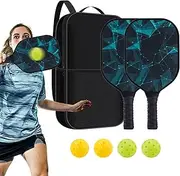 Pickle Ball Rackets, Professional Fiberglass Pickle Ball Kit with Storage Bag, Reusable Sports Equipment for Beginners Enthusiasts Professionals