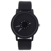 Veile Studios Fashion Creative Women Men Quartz Leather Watch Clock Black Watches