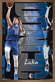 Trends International NBA Dallas Mavericks - Luka Doncic 19 Wall Poster, 22.375" x 34", Bronze Framed Version
