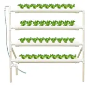 INTBUYING Hydroponics Growing System 36 Holes 4 Pipes 4 Layer Plant Site Grow