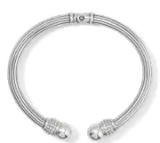 Brighton Meridian Open Hinged Crystal Bangle Bracelet NWT $108