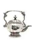 AW22 MOSCHINO Couture Jeremy Scott Logo Engraved Teapot Metallic Clutch Handbag