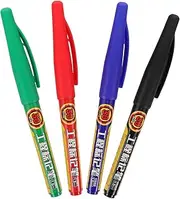 SHINEOFI 4pcs Multipurpose Marker Pen Carpenters Ink Multi-function Woodworking Marker Tool Chalk Marker Permanent Marking Gauge Woodworking Pencils Portable Marking Pen Metal