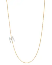 Zoe Lev 14K Yellow Gold Diamond Asymmetric Initial Necklace, 18