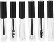 WOFASHPURET 6Pcs Eyelash Brush Container Frosted Cap Cosmetic Bottles Practical Eyelash Applicator for Mascara Eyeliner Lip Gloss Lightweight Travel Friendly Design