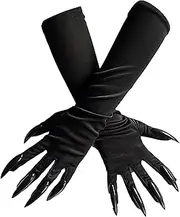 [Generic] Halloween Cat Claw Gloves | Black Claw Gloves | Halloween Claw Gloves | Halloween Novelty Costume Claws | Scary Feline Claw Gloves | Long Claw Gloves for Halloween Party & Stage Show