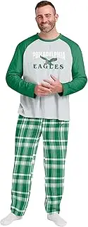 FOCO Philadelphia Eagles Men's Retro Throwback Pajama Shirt and Pants Lounge Set