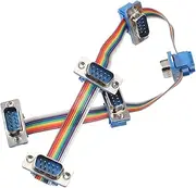 uxcell IDC Rainbow Wire Flat Ribbon Cable DB9 13.4 Inch Length 2.54mm Pitch Breadboard Jumper Wires RS485 RS232 Extension Cable for Electronic Projects Multi-Port Parallel Hub