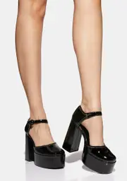 [Shellys London] Rage Black Patent Platform Heels