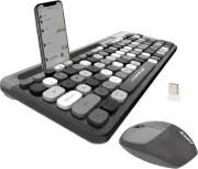 Wireless Keyboard and Mouse Set with Phone Holder -Compatible/Laptop/PC/Notebook
