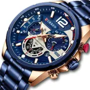 Sport Quartz Chronograph Men's Wristwatches Stainless Steel Clock with Luminous Watch