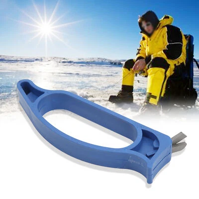 ABS Handle Ice Auger Blade Sharpener Portable Winter Ice Fishing Knife MU