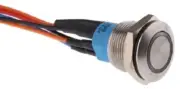 Apem PUSH BUTTON SWITCH 1A Momentary SPDT IP67, Flying Lead, Illuminated BLUE