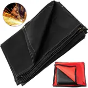 6 x 10 Ft Welding Blanket Black Fiberglass Blanket Portable Fiberglass Fire Retardant Blanket Welding Mat Welding Fireproof Thermal Resistant Insulation With Carry