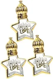 SHERCHPRY 3pcs Star Shaped Roller Bottles Empty Glass Perfume Bottles for Essential Oils Convenient Travel Use Leakproof Design for Easy Application