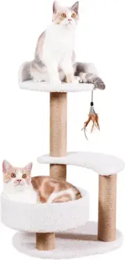 Modern Cat Tree Tower for Indoor Small Cats with Sisal Scratching Post,Hammock,P