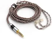 Linsoul TRIPOWIN C8 8-Core Silver Copper Foil Braided Earphone Replacement Upgrade Cable, Tinsel Silver Copper Wire for KZ ZSN Pro, ZS10 Pro NF2u, Recessed 2pin IEMs(4.4mm Plug, Recessed 2pin)