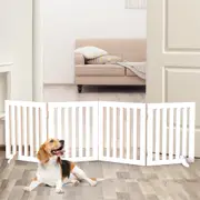 Advwin 188*60CM 4 Panel Wooden Pet Gate Fence