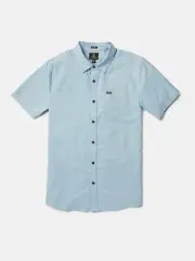 Brand New Mens Volcom Crownstone Short Sleeve Shirt Celestial Blue Size Medium