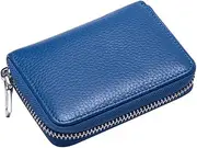 [VERDANVERSE] Credit Case Organizer Holder Leather Zip Wallet Lightweight and Design Secure Zipper Closure for Credit Cards and Id for Travel Use