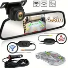 Wireless 4.3" Screen Car Mirror Monitor Display Rear View Reverse Backup Camera