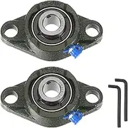 uxcell 2pcs UCFL202-10 Pillow Block Bearing 5/8" Bore Cast Iron Base Chrome Steel Mounted Ball Bearings Self Alignment with Hex Key Wrench
