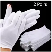 2Pcs White Cotton Work Gloves for Dry Hands SPA Gloves Household Cleaning Tools