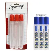 72 X Permanent Washable Adhesive Clear Glue Pens Fabric Crafts Wholesale