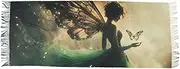 [AIXIWAWA] Women's Pashminas Scarf Green Fairy Print, Shawls Wrap Lightwight with Tassel for Evening Dress Dinner Party, Green