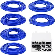 Silicone Vacuum Hose 130 PSI Maximum Pressure Automotive Vacuum Hose Blue with Vacuum Connection 1 Set 10 ft 3/4/5/6/8/10 mm ID 2.5 mm Thickness