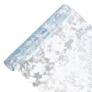 9 Feet Table Runner, Sequin Gold Foil Thin Mesh Table Decor, Sky Blue Silver