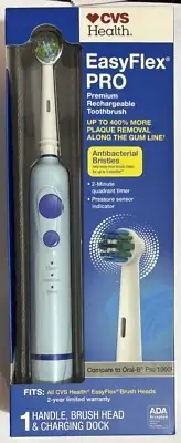NEW CVS EasyFlex Pro Premium Rechargeable Toothbrush Timer Antibacterial Sealed