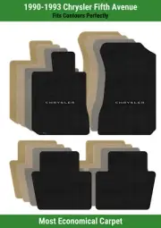 Lloyd Velourtex Front & Rear Mats for '90-93 Fifth Avenue w/Silver on Black Chry