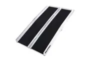 Equipmed 123cm Portable Folding Aluminium Access Ramp, 272kg Rated, Black Ultra-Grip, for Wheelchair, Mobility Scooter