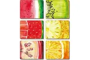 CINNAMON PLACEMATS CORK BACKED SET OF 6 - FRUIT SLICE