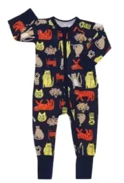 NEW BONDS Baby Unisex All the Cats Tigers zippy Wondersuit - size 00 / 3 - 6m