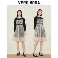 在飛比找ETMall東森購物網優惠-Vero Moda復古網紗襯衫式連衣裙